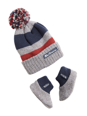 Baby Winter Hat & Bootie Set - Mod Stripe