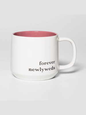 16oz Stoneware Forever Newlyweds Mug Rose - Threshold™