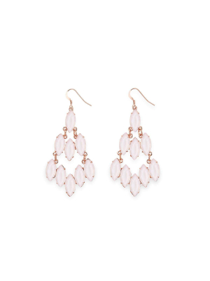 White Chandelier Drop Earrings