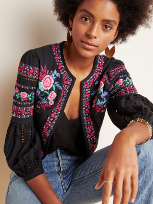 Charlotta Eyelet Embroidered Jacket