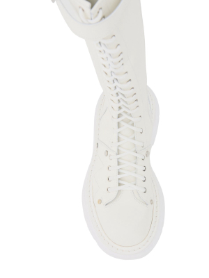 Alexander Mcqueen Tread Knee-length Lace Up Boots