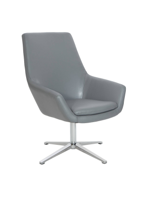 Tubby Chair With Aluminum Base Faux Leather - Osp Home Furnishings