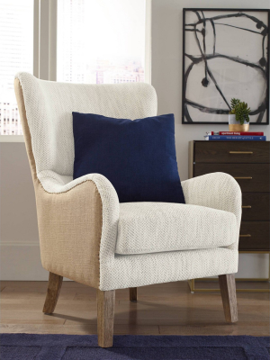 Warner Two-toned Wingback Chair - Finch