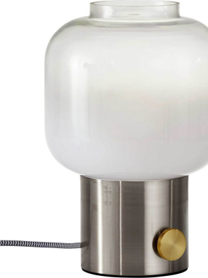 Lens Table Lamp Brushed Steel