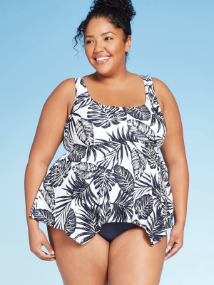 Women's Plus Size Halter Takini Top - Kona Sol™ Blue