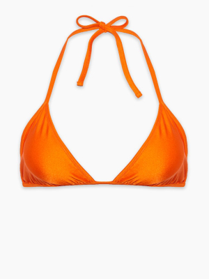 Carly Halter Triangle Bikini Top (curves) - Orange