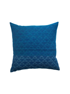 Eva Wool Throw Pillow Cover - Indigo + Aqua