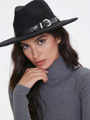 Buckled Belt Felt Fedora