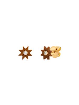 Tiger Yellow Star Studs