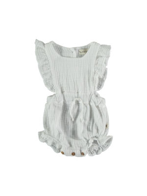 Organic Gauze Ruffle Baby Romper