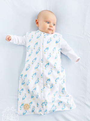 Beddie Bye Sleep Sack - Sir Proper Stork With Buckhead Blue (darker)