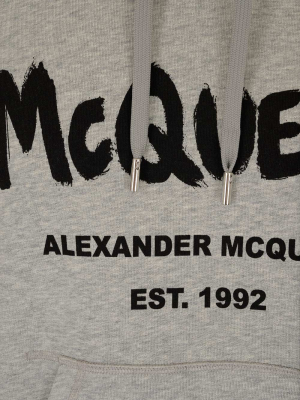 Alexander Mcqueen Graffiti Logo Print Hoodie