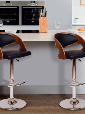 Malibu Swivel Barstool Black/walnut - Armen Living