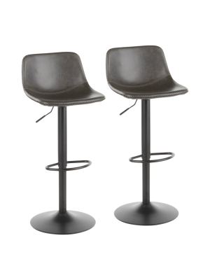 Set Of 2 31.25" Duke Industrial Adjustable Height Barstools - Lumisource