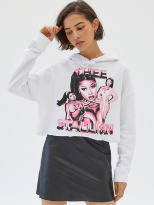 Megan Thee Stallion Uo Exclusive Cropped Hoodie Sweatshirt