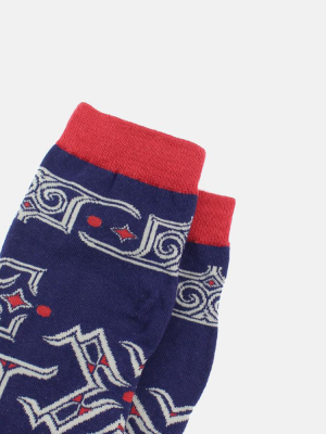 Ainu Socks, Red And Navy