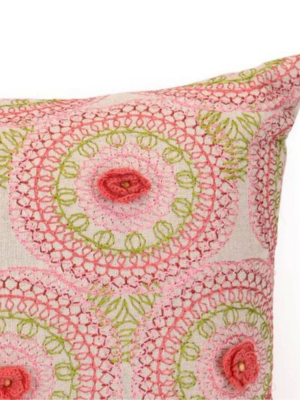 Amrita Medallion Embroidered Decorative Throw Pillow - Jessica Simpson