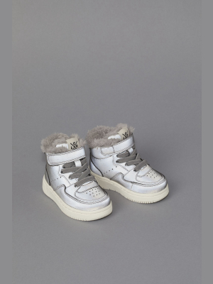 Faux Shearling-lined High Tops