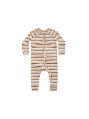 Rylee + Cru Striped Pajama Longjohn - Oat Cinnamon