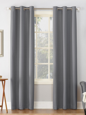 Cooper Textured Thermal Insulated Grommet Top Room Darkening Curtain Panels - Sun Zero