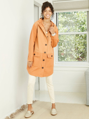 Women's Mid Length Colorblock Jacket - Universal Thread™ Camel