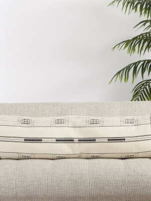 Zeliang Hand-loomed Tribal Pillow In Cream & Black