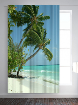 Americanflat Maldives Beach Travel Holiday By Wonderful Dream Blackout Rod Pocket Single Curtain Panel 50x84