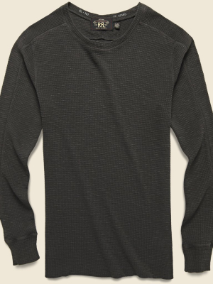 Waffle Crewneck - Faded Black Canvas