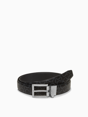 Monogram Logo Reversible Leather Belt