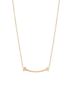 14k Curved Bar And Baguette Diamond Necklace