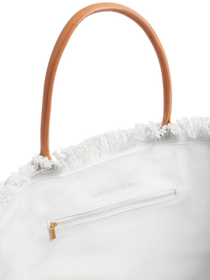 Cap Ferrat Tote White Gold/navy