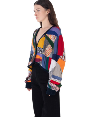 Cropped Patchwork Cardigan