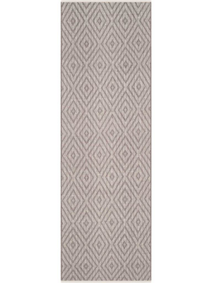 Montauk Diamond Gray/ivory Runner Rug