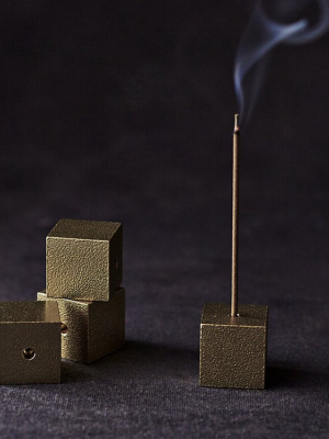 Gold Cube Incense Burner