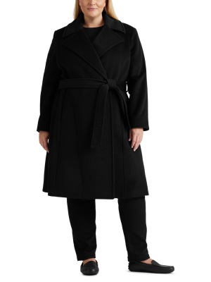 Wool-blend Wrap Coat