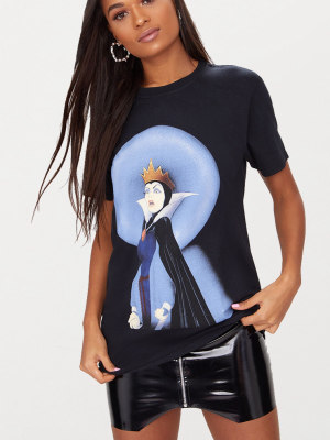 Disney Black Snow White Queen Slogan T Shirt