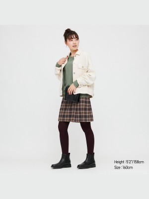 Girls Flannel Checked Skort