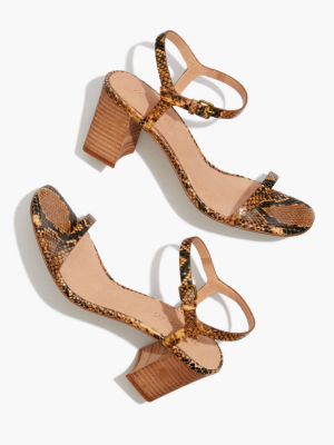 The Hollie Ankle-strap Sandal In Snake Embossed Leather