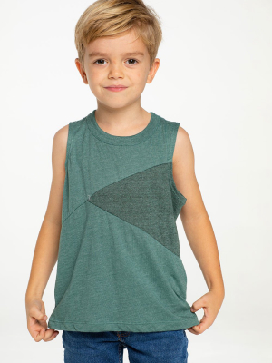 Boys Rpet Blocked Jersey Blocked Muscle Tank