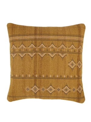 Jaipur Living Sagira Tribal Gold/ Dark Gray Poly Throw Pillow 22 Inch