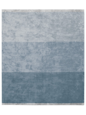 Byred Yama Hand Knotted Rug In Dark Blue Design By Second Studio