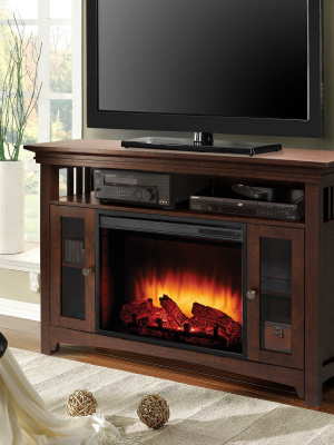 Wyatt 48" Media Fireplace Burnished Oak Brown - Muskoka