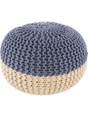 Maddie Pouf Beige/navy