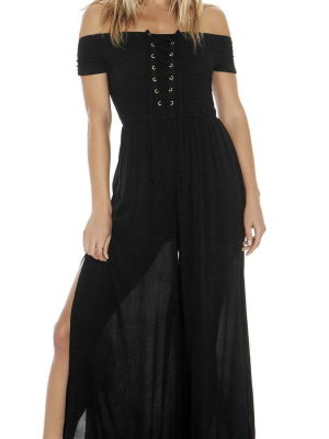 L Space Sao Paulo Romper In Black Sapju18-blk