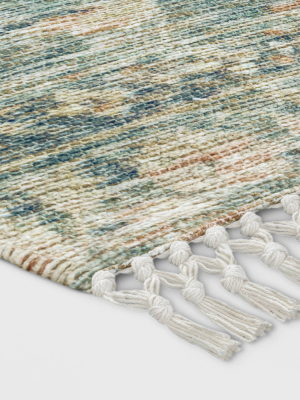 Washed Out Digital Printed Persian Rug Ivory/green - Threshold™