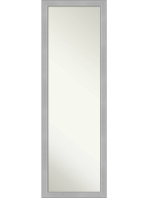 17" X 51" Vista Brushed Framed On The Door Mirror Nickel - Amanti Art