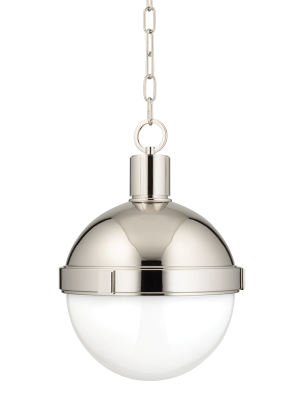 Hudson Valley Lighting Lambert Pendant - Polished Nickel & White