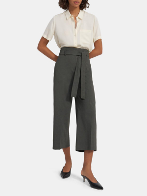 Belted Cropped Pant In Good Linen