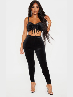 Shape Black Velvet High Waisted Pants