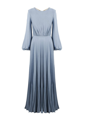 Elisabetta Franchi Open-back Pleated Maxi Dress